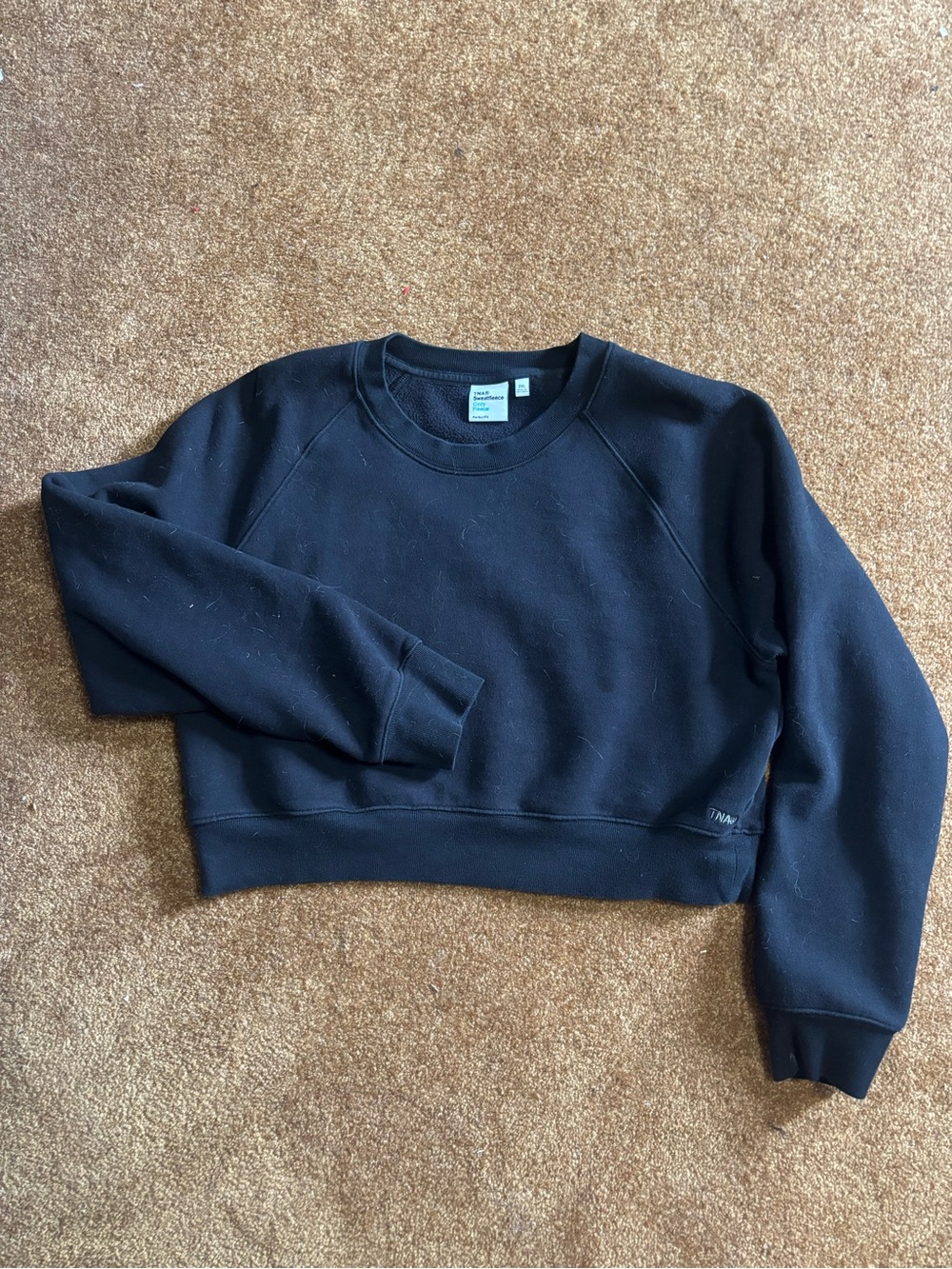 TNA Black Sweatfleece Cozy cropped Crewneck